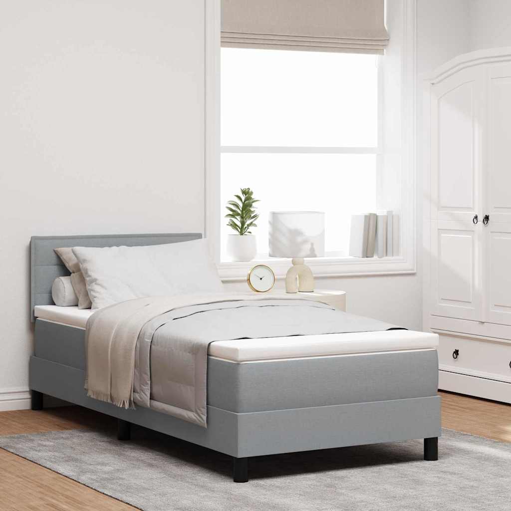 Box Spring Voodi Mattress & LED Valgus Hall 100x200 cm Kangas