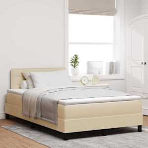 Postel s boxspringem s matrací Krémová 120 x 190 cm textil - obrázek 1