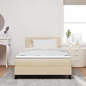 Postel s boxspringem s matrací Krémová 120 x 190 cm textil - obrázek 4