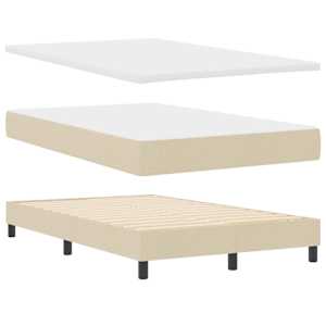Postel s boxspringem s matrací Krémová 120 x 190 cm textil - obrázek 6
