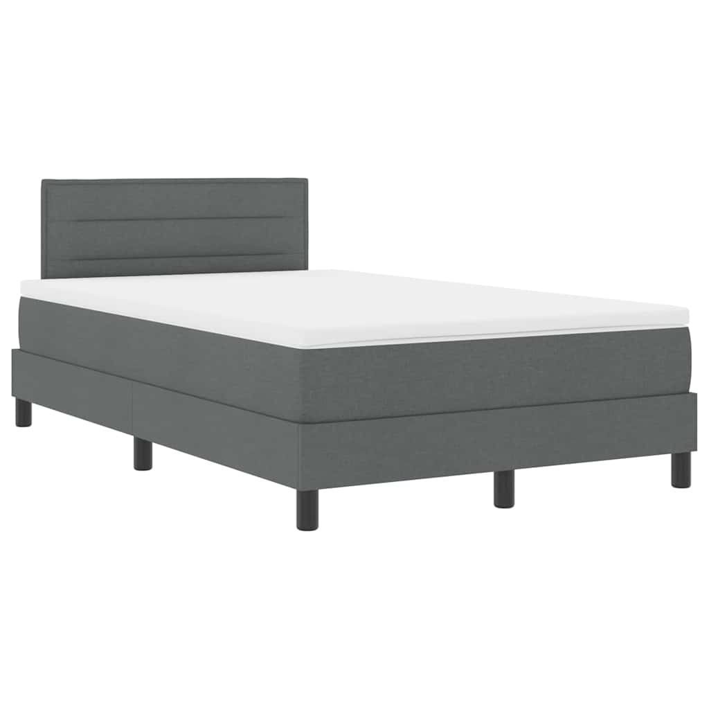 Thumbnail - vidaXL LED Boxspringbett mit Matratze Dunkelgrau 120x200 cm Stoff