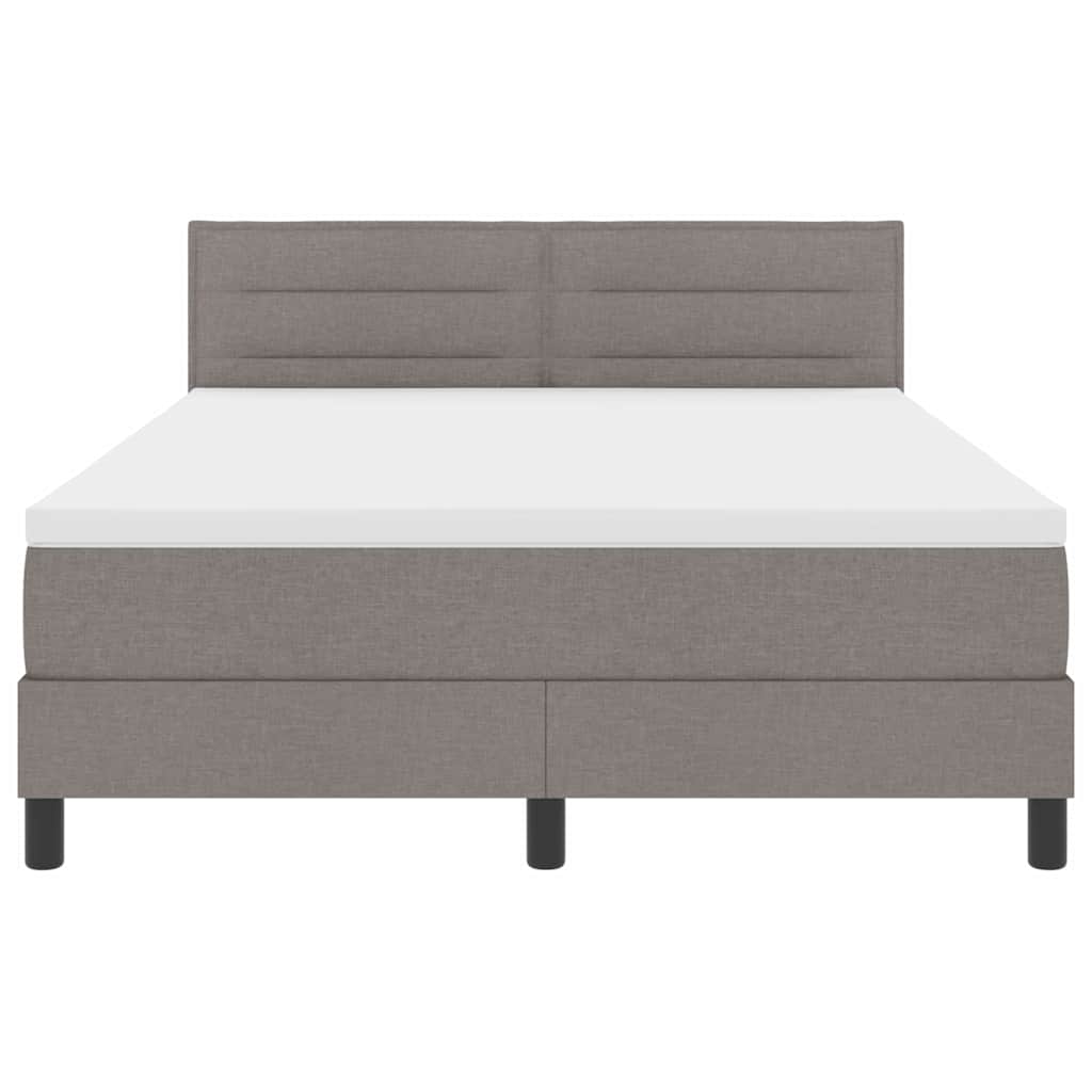 Postel s boxspringem s matrací s LED Taupe 140 x 190 cm textil - obrázek 8