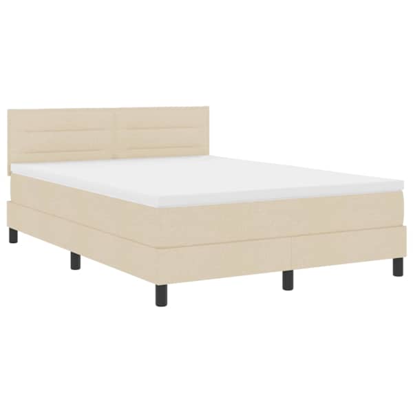 vidaXL Karbi vedrumadrats LED-ribadega peaga cream 140 x 190 cm kangas
