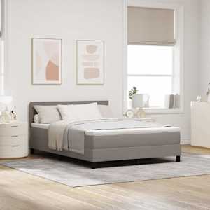Postelja z vzmetnico z vzmetnico z LED Taupe 140 x 200 cm blago