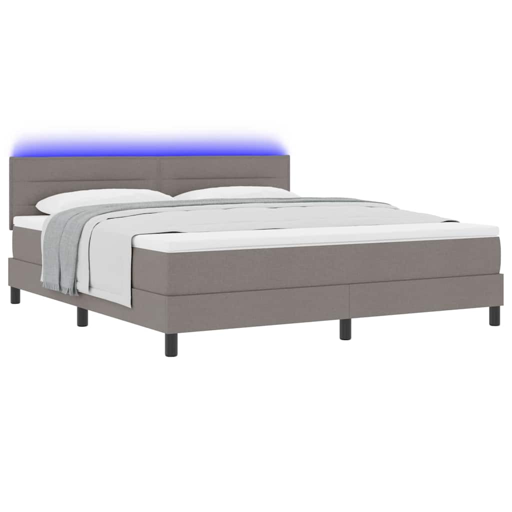 Postel s boxspringem s matrací s LED Taupe 180 x 200 cm textil - obrázek 3