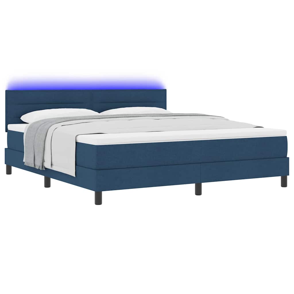Thumbnail - vidaXL Boxspringbett mit Matratze mit LED Blau 180 x 200 cm Stoff