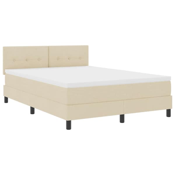 vidaXL Karbi vedrumadrats LED-ribadega peaga cream 140 x 190 cm kangas