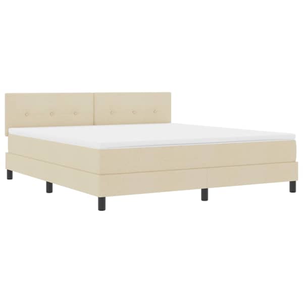 vidaXL Karbi vedrumadrats LED-ribadega peaga cream 180 x 200 cm kangas