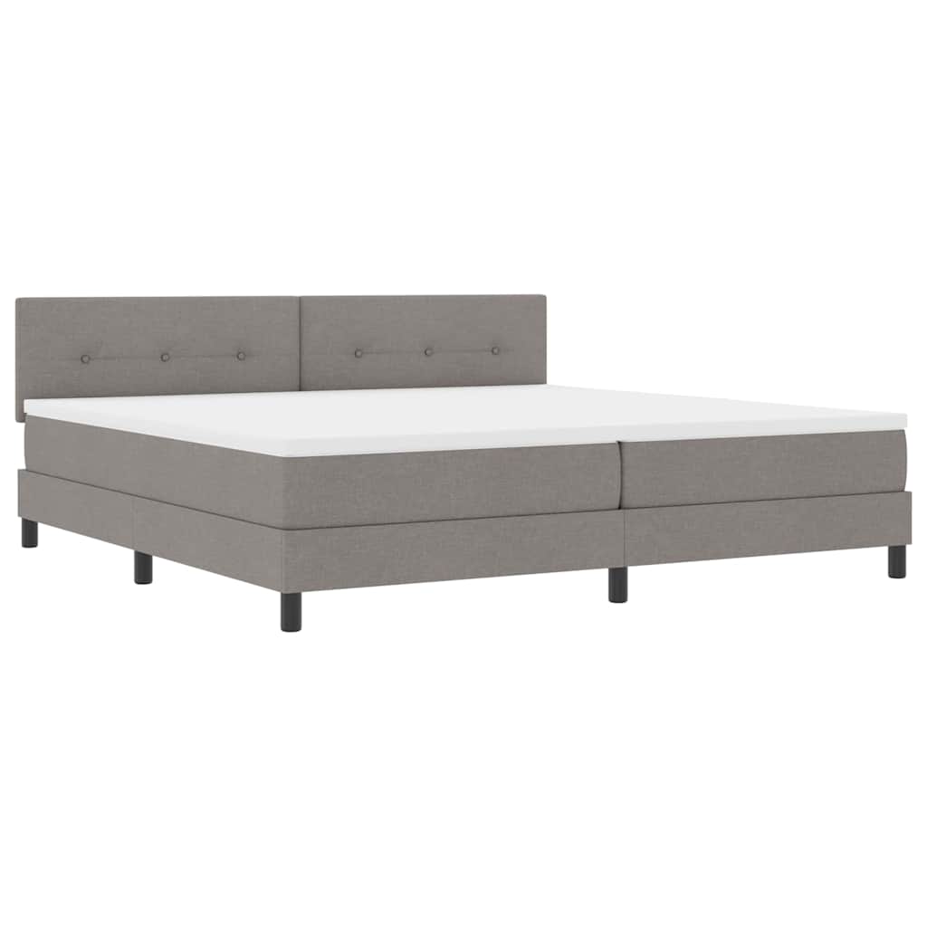 Postel s boxspringem s matrací s LED Taupe 200 x 200 cm textil - obrázek 2