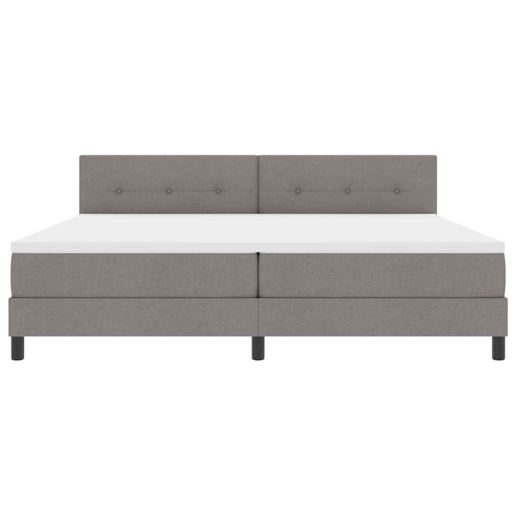 Postel s boxspringem s matrací s LED Taupe 200 x 200 cm textil - obrázek 8