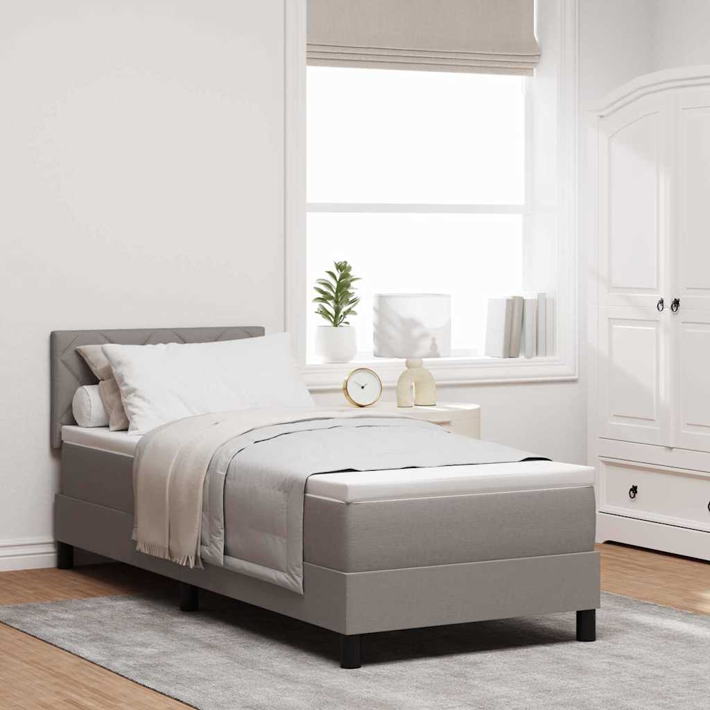 Kastivedru voodi madratsi & LED taupe 80x200 cm kangas