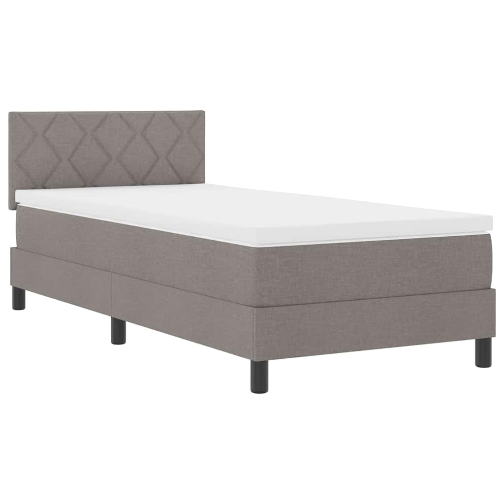 Thumbnail - vidaXL Boxspringbett mit Matratze mit Kopfteil Taupe 90 x 190 cm Stoff
