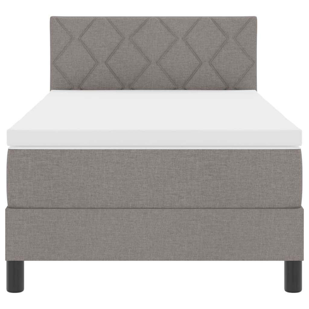 Postel s boxspringem s matrací s LED Taupe 90 x 200 cm textil - obrázek 8