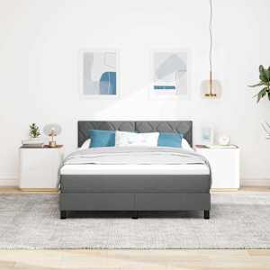 Postel s boxspringem s matrací Tmavě šedá 140 x 200 cm textil - obrázek 4