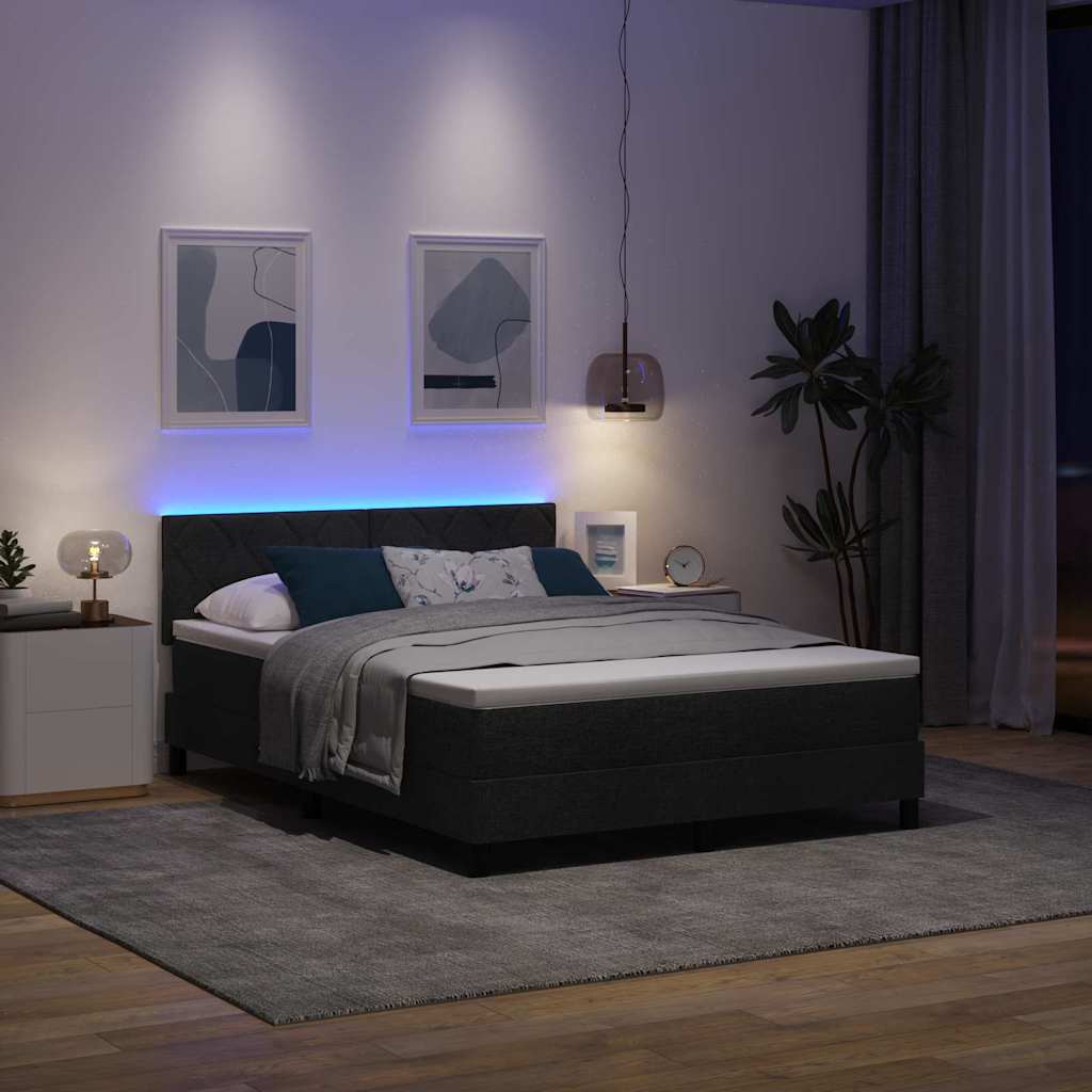 Box Spring Seng med Madras & LED Sort 140x200 cm Stof 5 8721288313386 mo im da en hd 1
