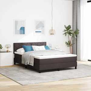 Postel s boxspringem s matrací Tmavě hnědá 140 x 200 cm textil - obrázek 1