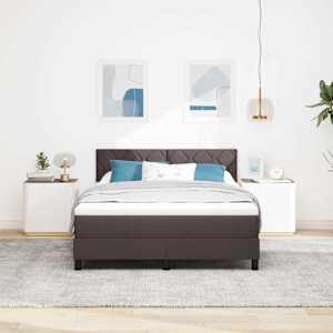 Postel s boxspringem s matrací Tmavě hnědá 140 x 200 cm textil - obrázek 4