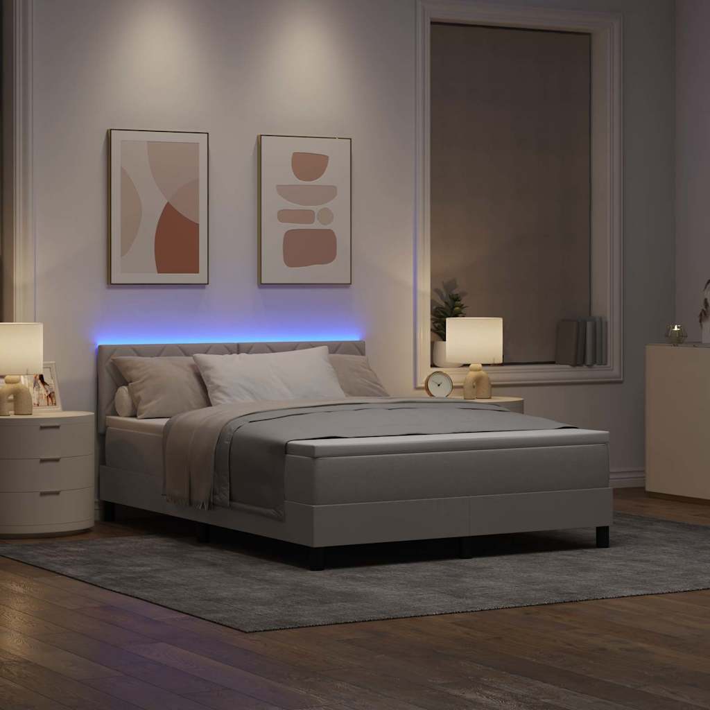 Postel s boxspringem s matrací s LED Taupe 160 x 200 cm textil - obrázek 5