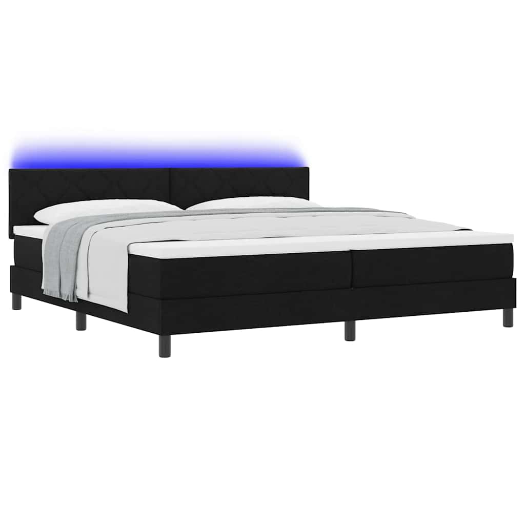 Thumbnail - vidaXL LED Boxspringbett mit Matratze Schwarz 200x200 cm Stoff
