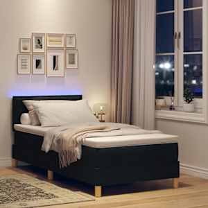 LED box pružinová postel s LED pásky Černý 80 x 200 cm textil - obrázek 5