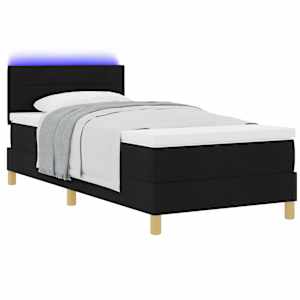 LED box pružinová postel s LED pásky Černý 90 x 200 cm textil - obrázek 3