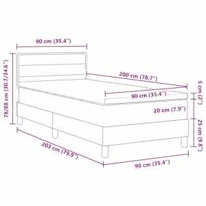 LED box pružinová postel s LED pásky Černý 90 x 200 cm textil - obrázek 14