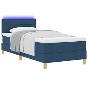 LED box pružinová postel s LED pásky Modrá 100 x 200 cm textil - obrázek 3