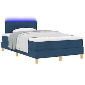LED box pružinová postel s LED pásky Modrá 120 x 190 cm textil - obrázek 3