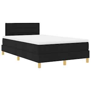 vidaXL LED Box Spring Voodi LED-ribadega Must 120 x 200 cm kangas
