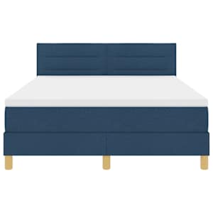 LED box pružinová postel s polštářem Modrá 140 x 190 cm textil - obrázek 8
