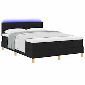 LED box pružinová postel s LED pásky Černý 140 x 200 cm textil - obrázek 3