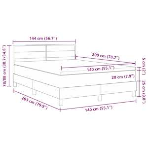LED box pružinová postel s LED pásky Černý 140 x 200 cm textil - obrázek 14