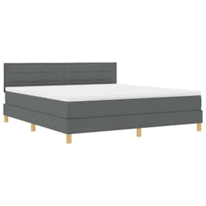LED box pružinová postel s čelo Tmavě šedá 180 x 200 cm textil - obrázek 2