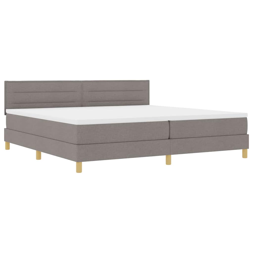 LED box pružinová postel s matrací Taupe 200 x 200 cm textil - obrázek 2