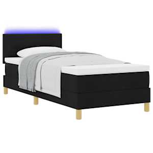 LED box pružinová postel s LED pásky Černý 90 x 190 cm textil - obrázek 3