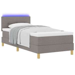 LED box pružinová postel s čelo Taupe 90 x 190 cm textil - obrázek 3