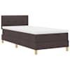 vidaXL LED Box Spring Voodi padjaga Tume pruun 90 x 200 cm kangas