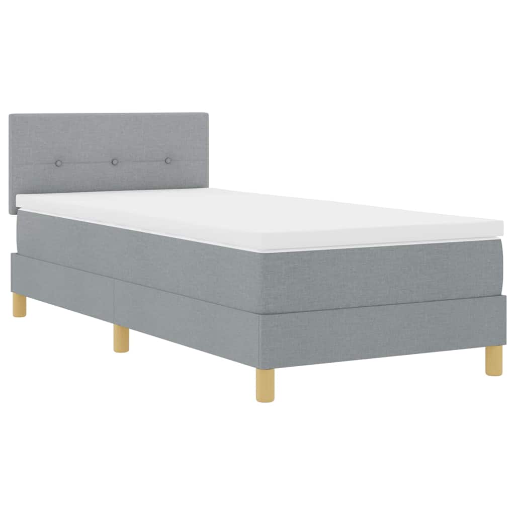 vidaXL Boxrugós ágy matracmal Világosszürke 100 x 200 cm szövet