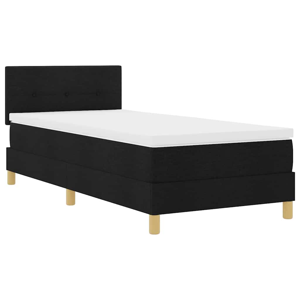 vidaXL Boxrugós ágy matracmal fejtámlával Fekete 100 x 200 cm szövet