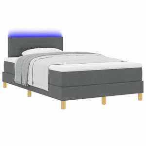 LED box pružinová postel s čelo Tmavě šedá 120 x 190 cm textil - obrázek 3