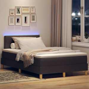 LED box pružinová postel s čelo Tmavě hnědá 120 x 200 cm textil - obrázek 5