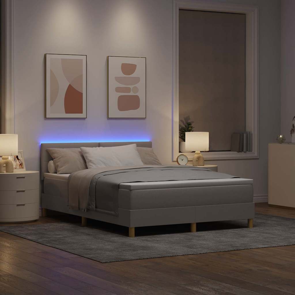 LED box pružinová postel s LED pásky Taupe 140 x 200 cm textil - obrázek 5