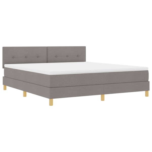vidaXL LED Box Spring Voodi peaga Pruunikashall 180 x 200 cm kangas
