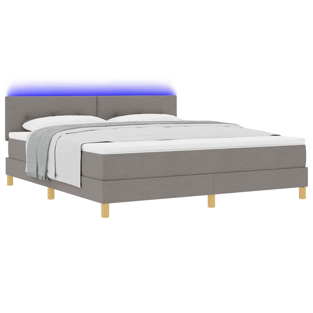 Thumbnail - vidaXL LED Boxspringbett mit Matratze mit LED Taupe 180 x 200 cm Stoff