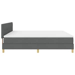 LED box pružinová postel s čelo Tmavě šedá 200 x 200 cm textil - obrázek 9