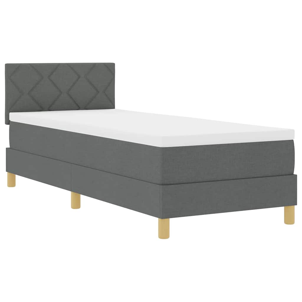 vidaXL Boxrugós ágy matracmal Sötétszürke 80 x 200 cm szövet