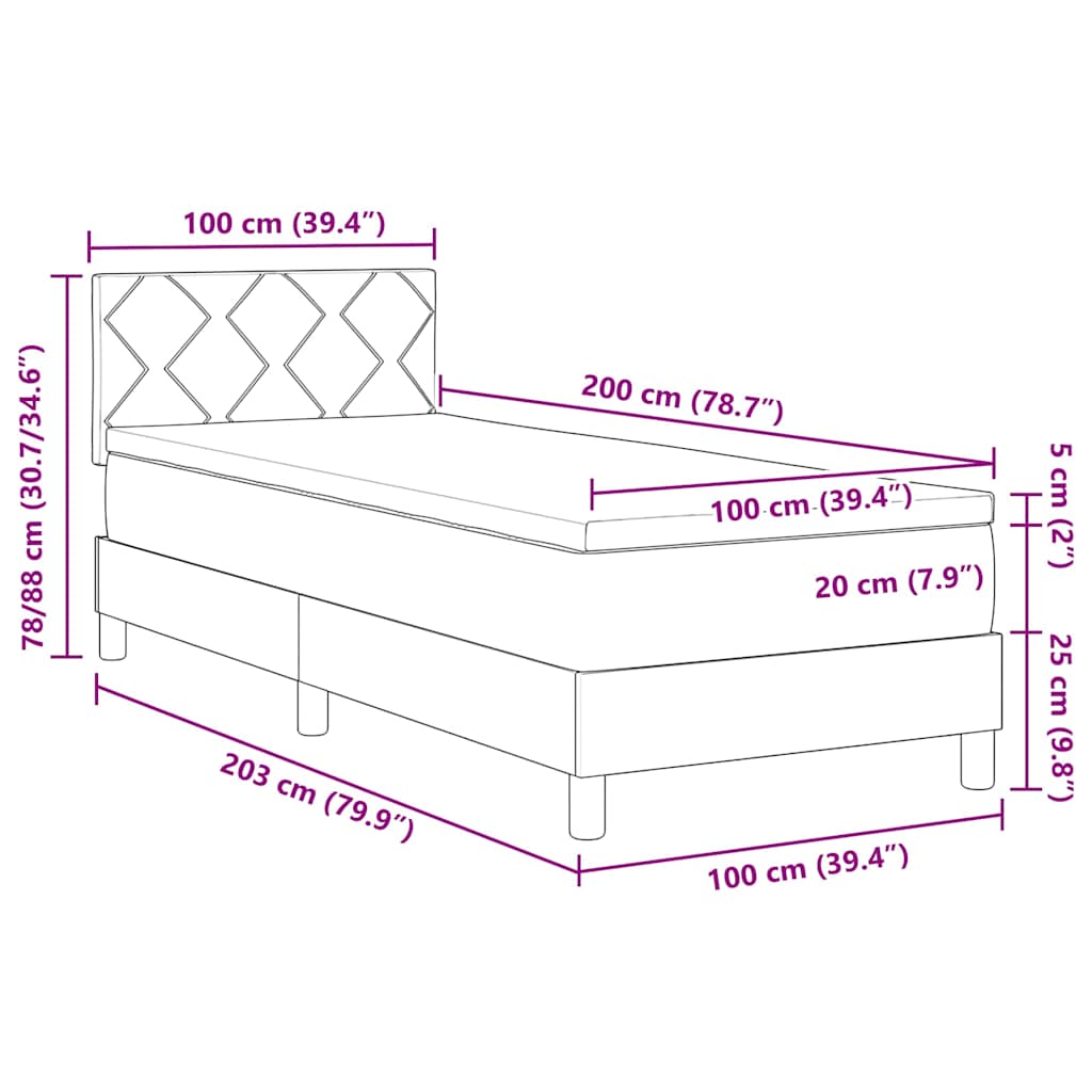 LED box pružinová postel s LED pásky Černý 100 x 200 cm textil - obrázek 14