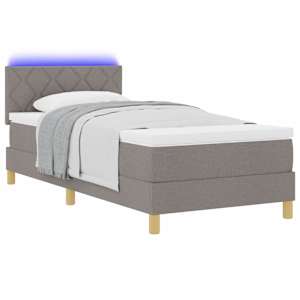 LED box pružinová postel s LED pásky Taupe 100 x 200 cm textil - obrázek 3