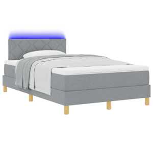 LED box pružinová postel s čelo Světle šedá 120 x 190 cm textil - obrázek 3