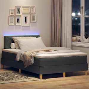LED box pružinová postel s čelo Tmavě šedá 120 x 190 cm textil - obrázek 5